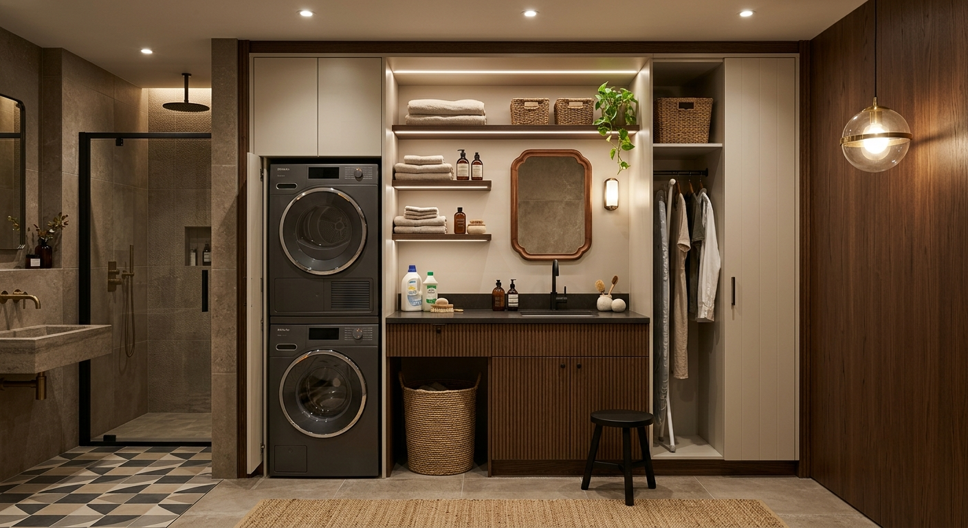 lavanderia in bagno cieco
